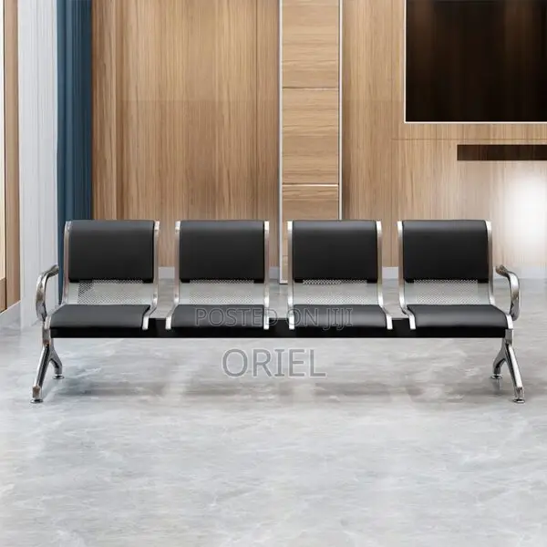 Office Bench : 4-Seater Office Waiting Padded Bench