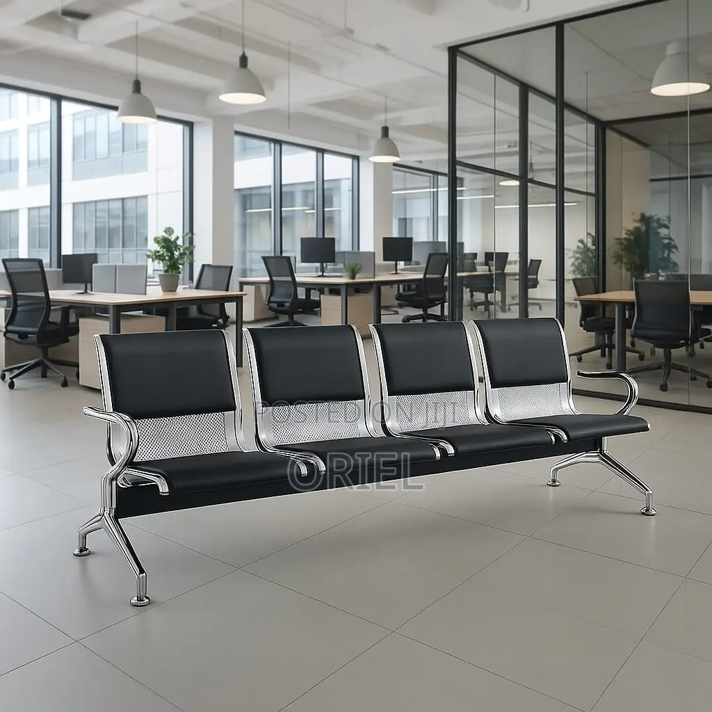 Office Bench : 4-Seater Office Waiting Padded Bench