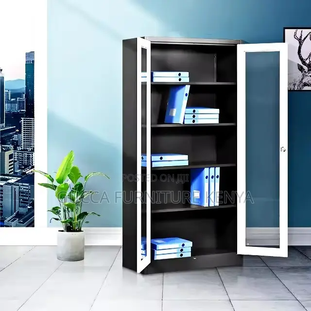 2-door Full Glass Office Storage Cabinet