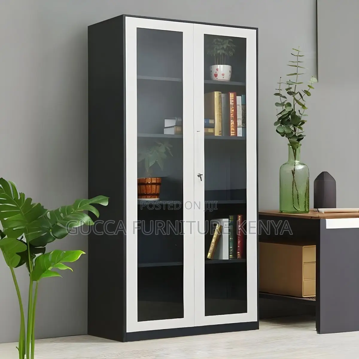 2-door Full Glass Office Storage Cabinet