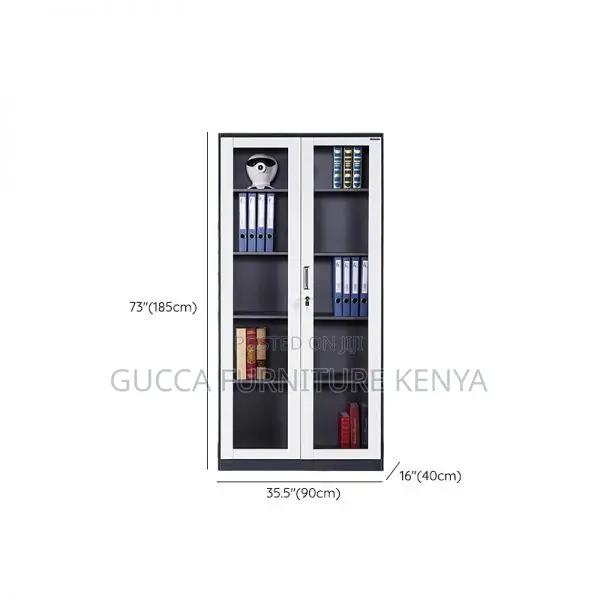 2-door Full Glass Office Storage Cabinet