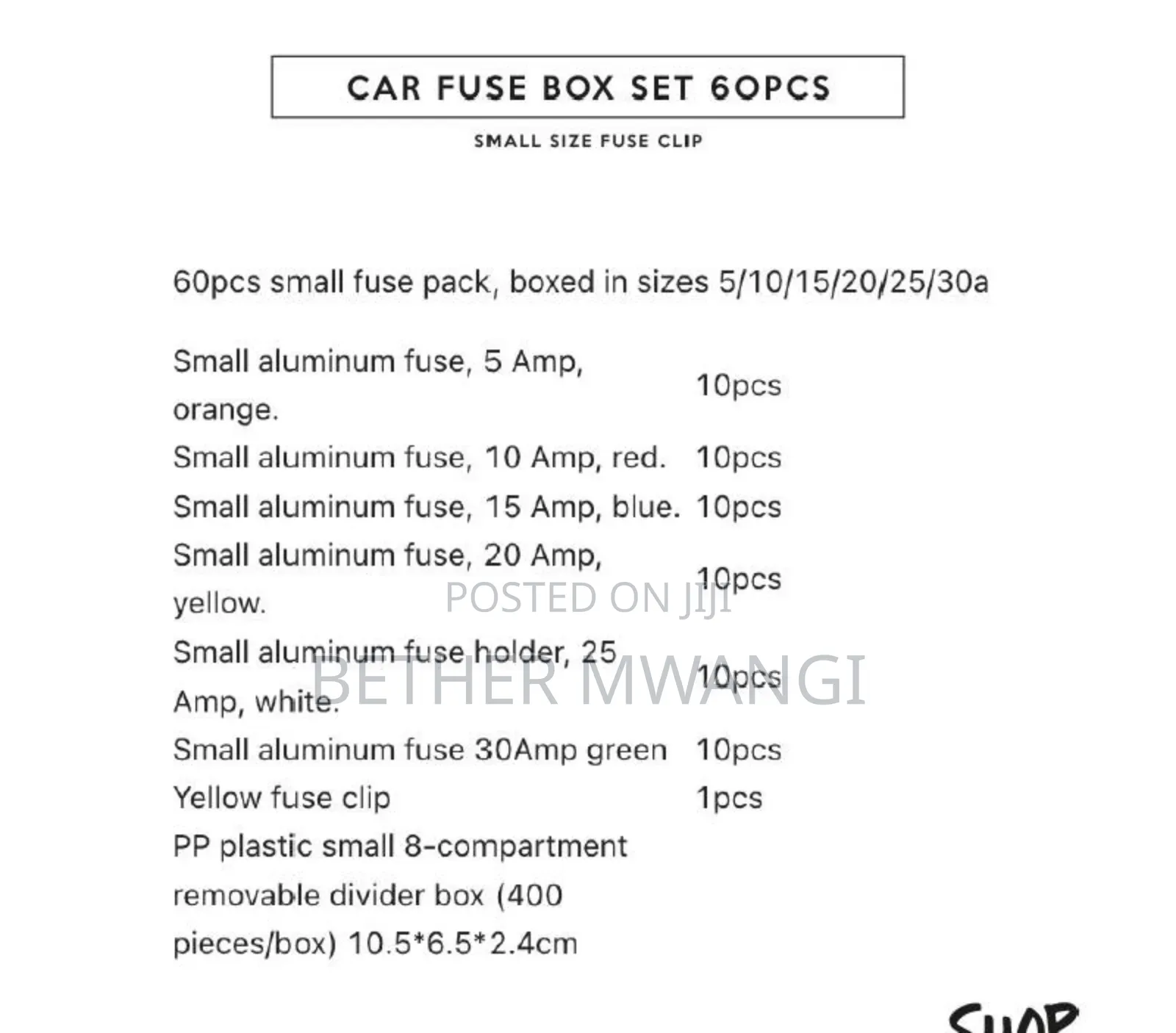 Car Fuse Box Set (60pcs) In Kenya