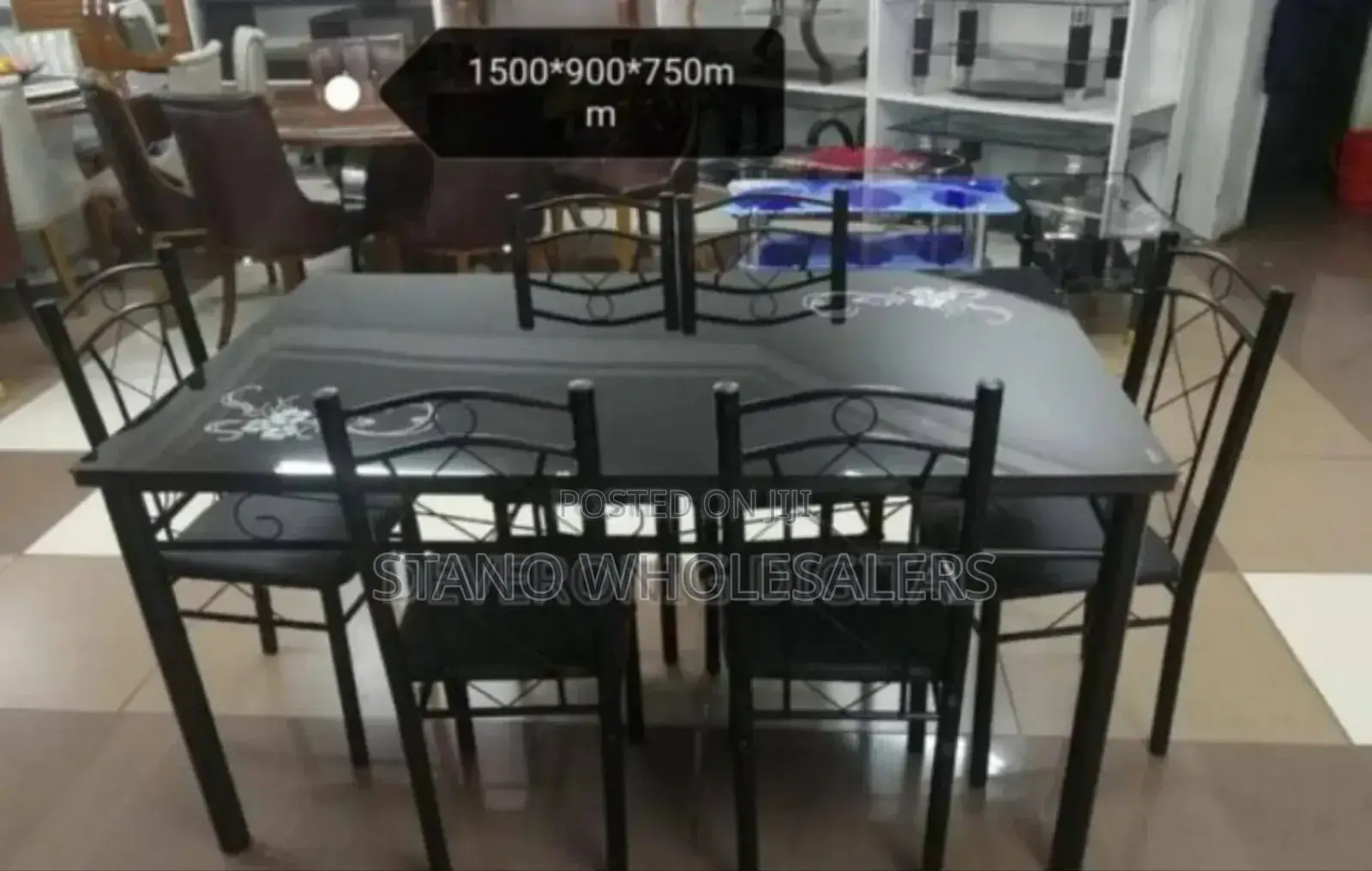 With Top Glass. New 6 Sitter Dinning Table.