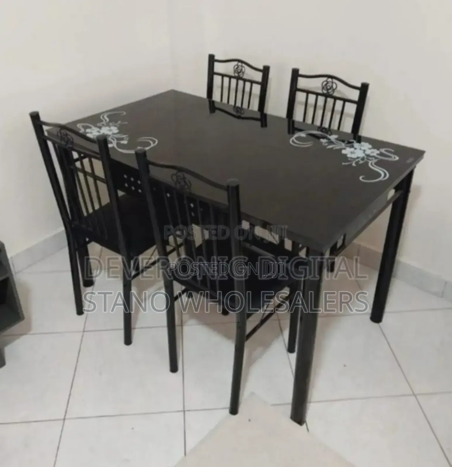 Colour Black- 4 Sitter Dining Table