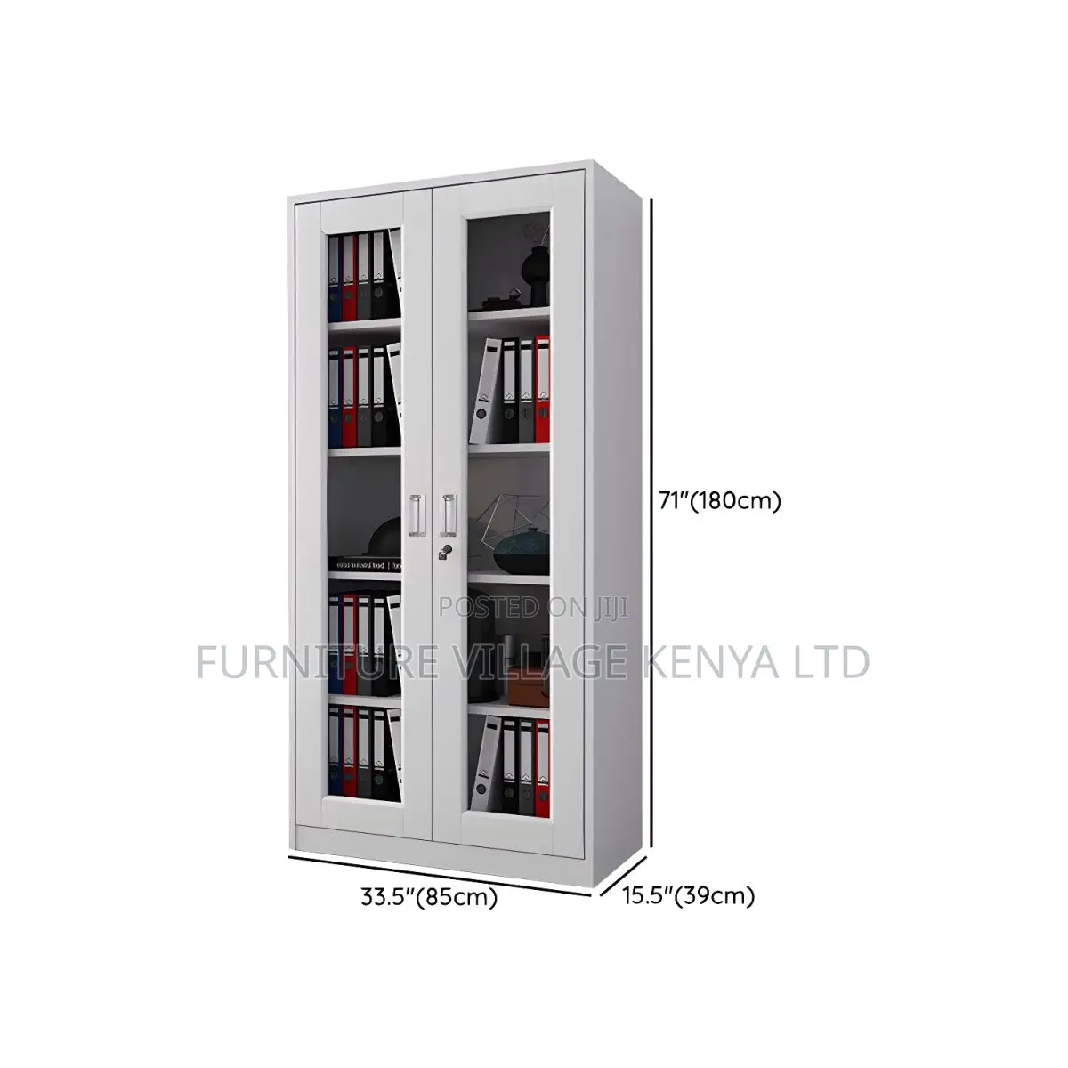 2-door Full Glass Office Cabinet