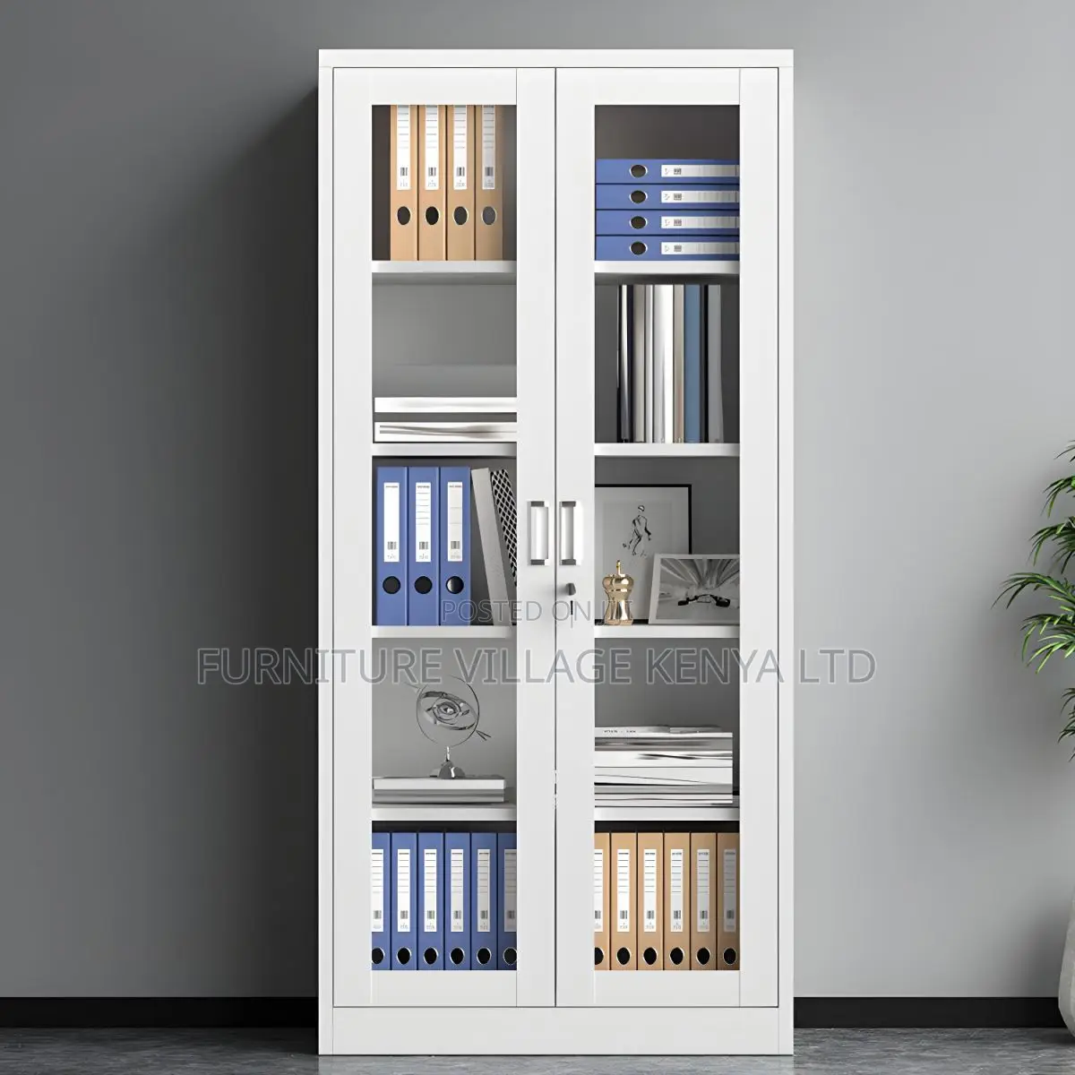 2-door Full Glass Office Cabinet