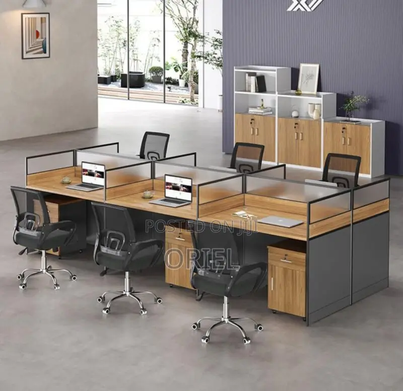 Office Workstation : Modern 6-way Office Workstation