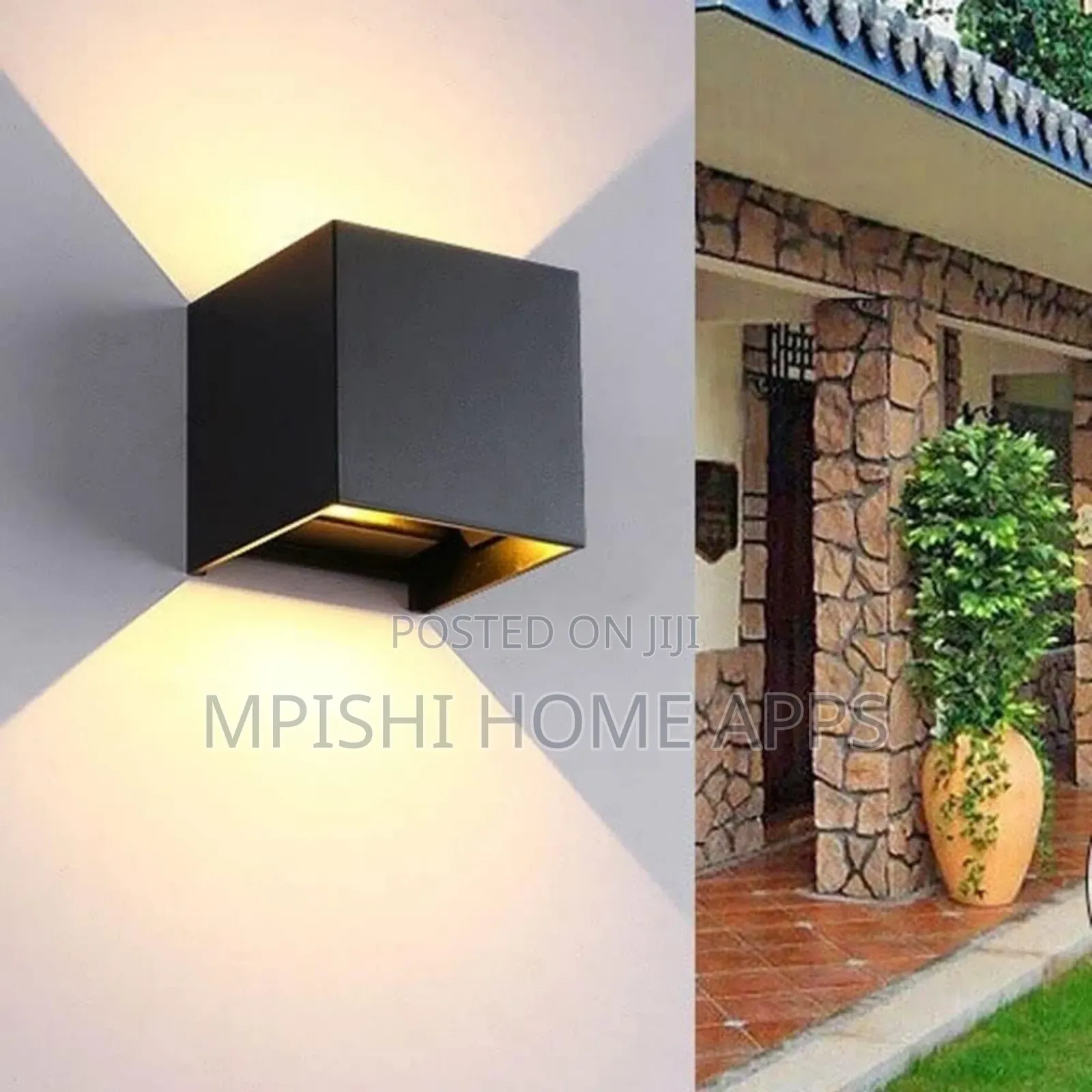 Square Black Led Up and Down Wall Light.