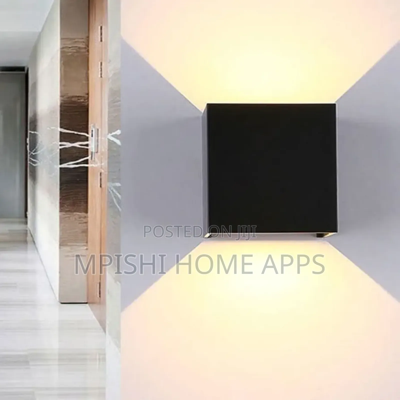 Square Black Led Up and Down Wall Light.