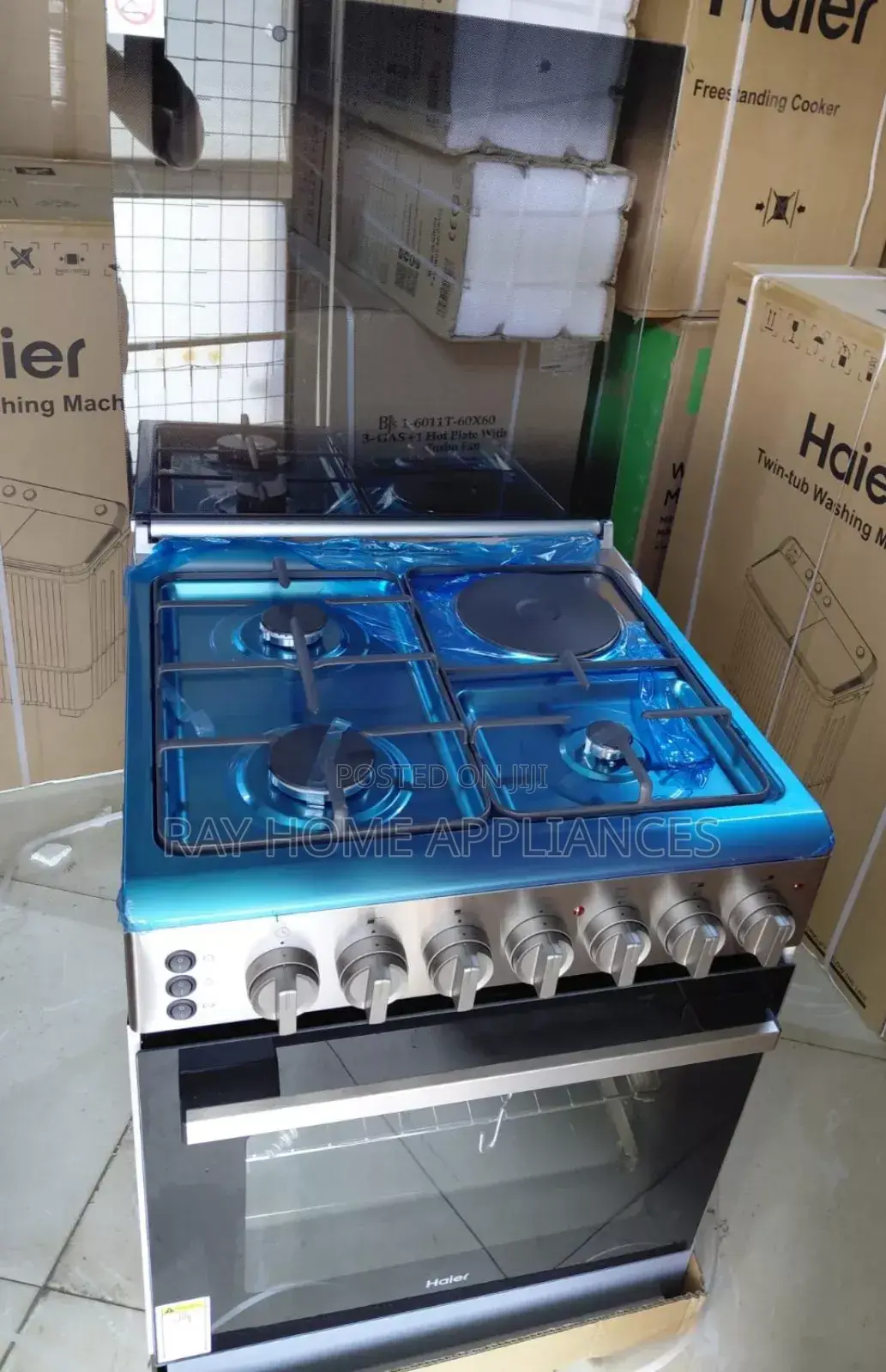 60cm*60m Haier 3g + 1e Standing Cooker (Hre6313cdrss)No Gas Sensor