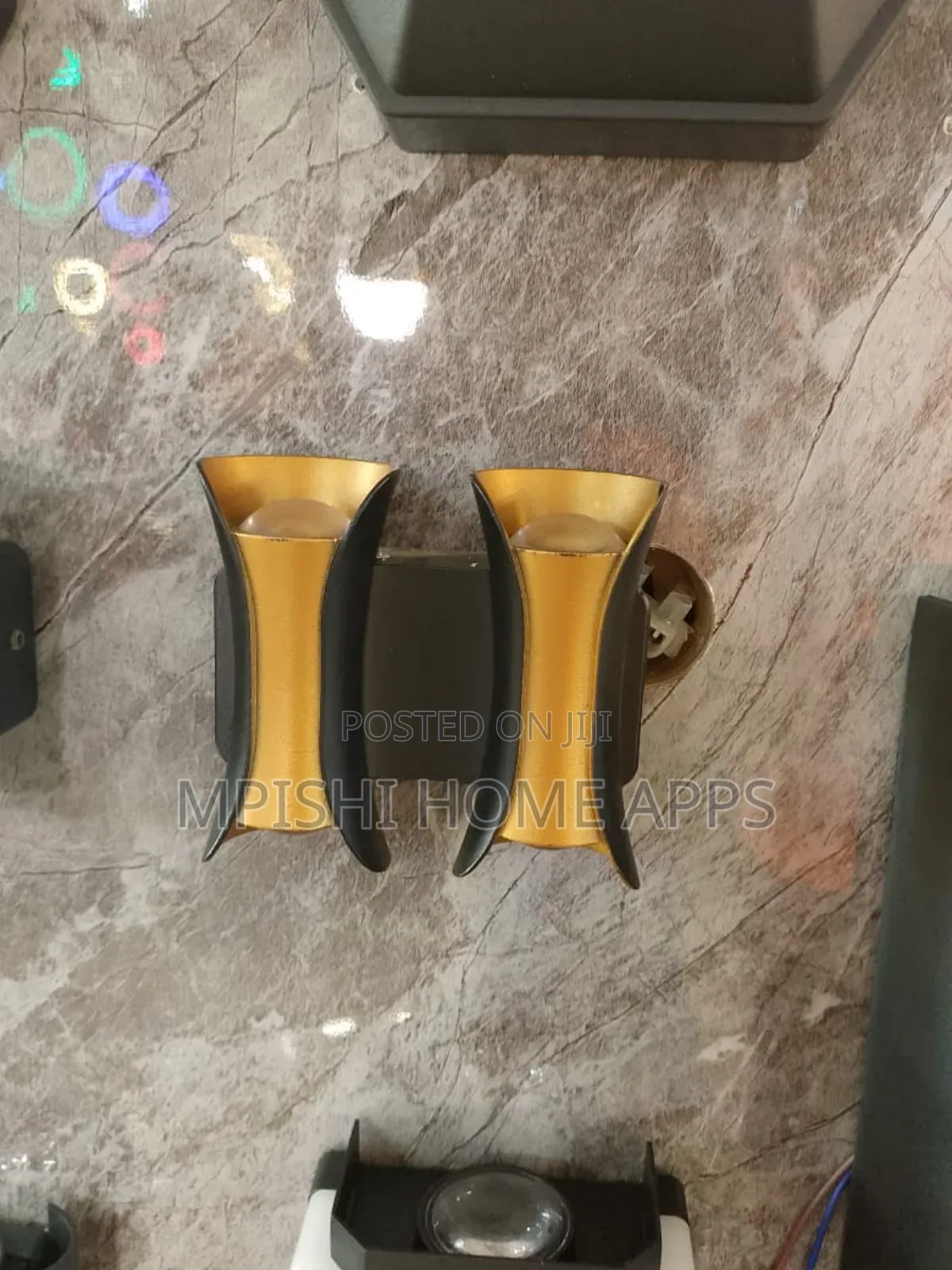 Double Black and Gold Led Wall Light