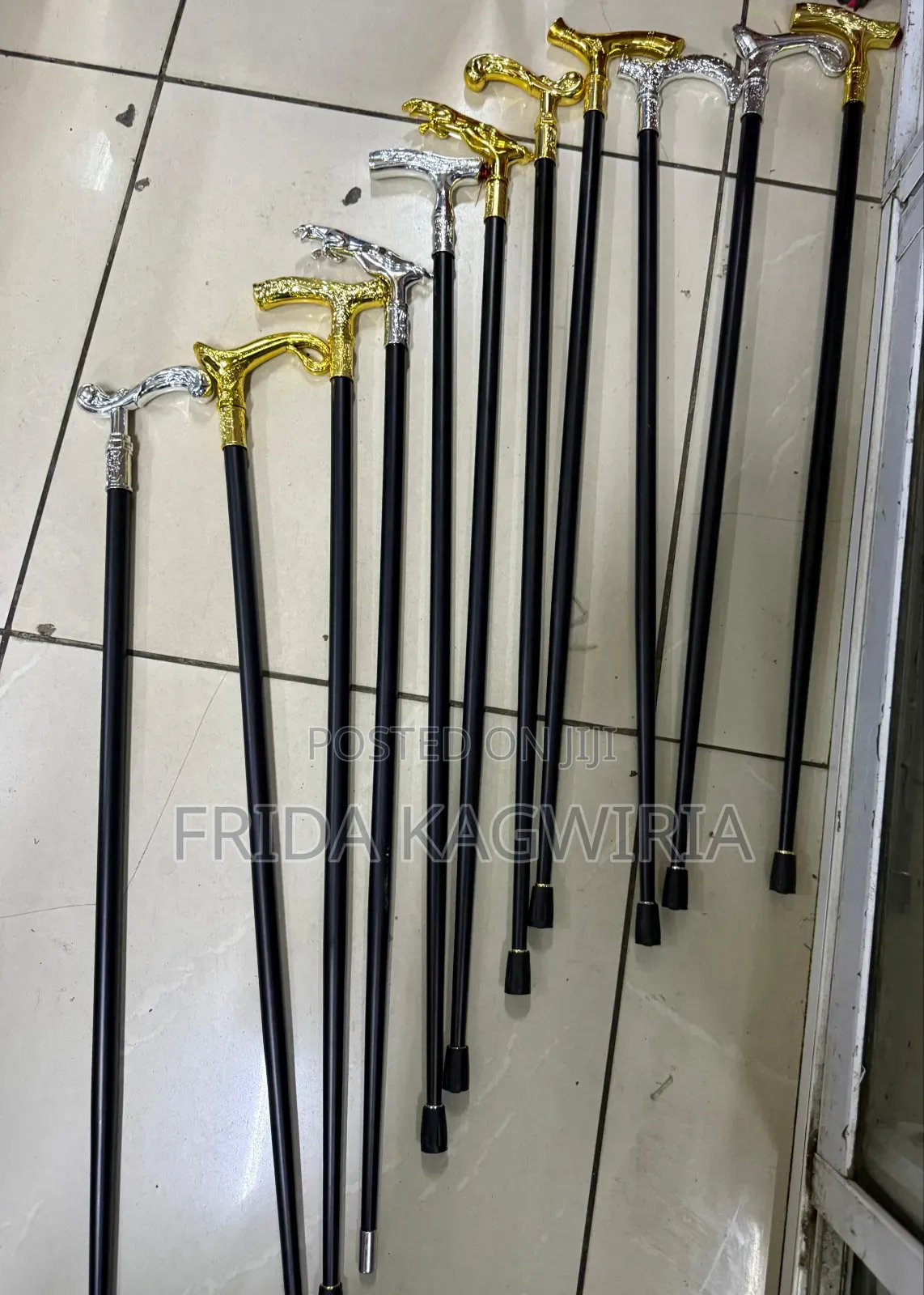 Stylish Pimped Walking Sticks 
With Sword 
Golden/Silver Handless