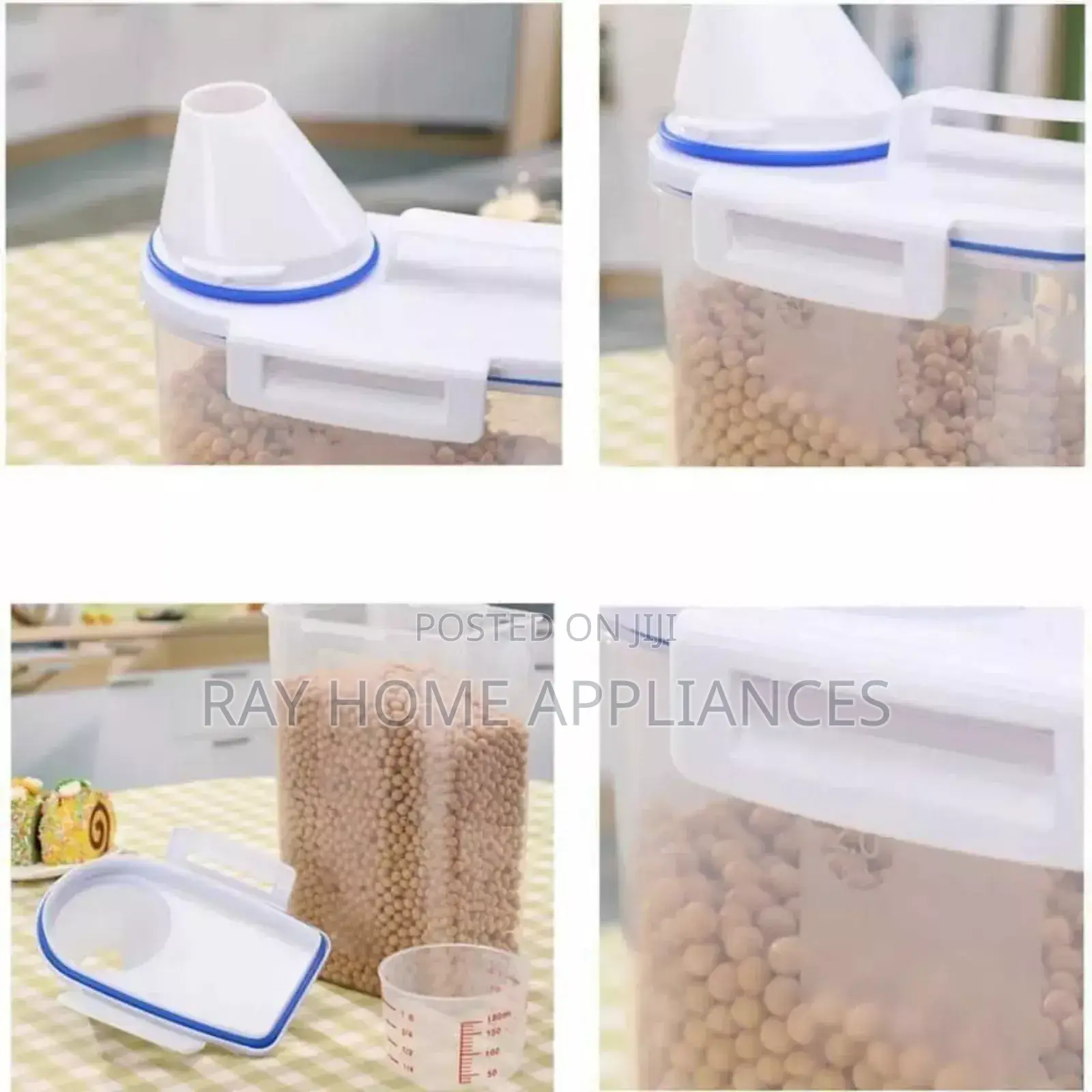 Cereal Storage Container With Measuring Cup and Handle Capacity 2l