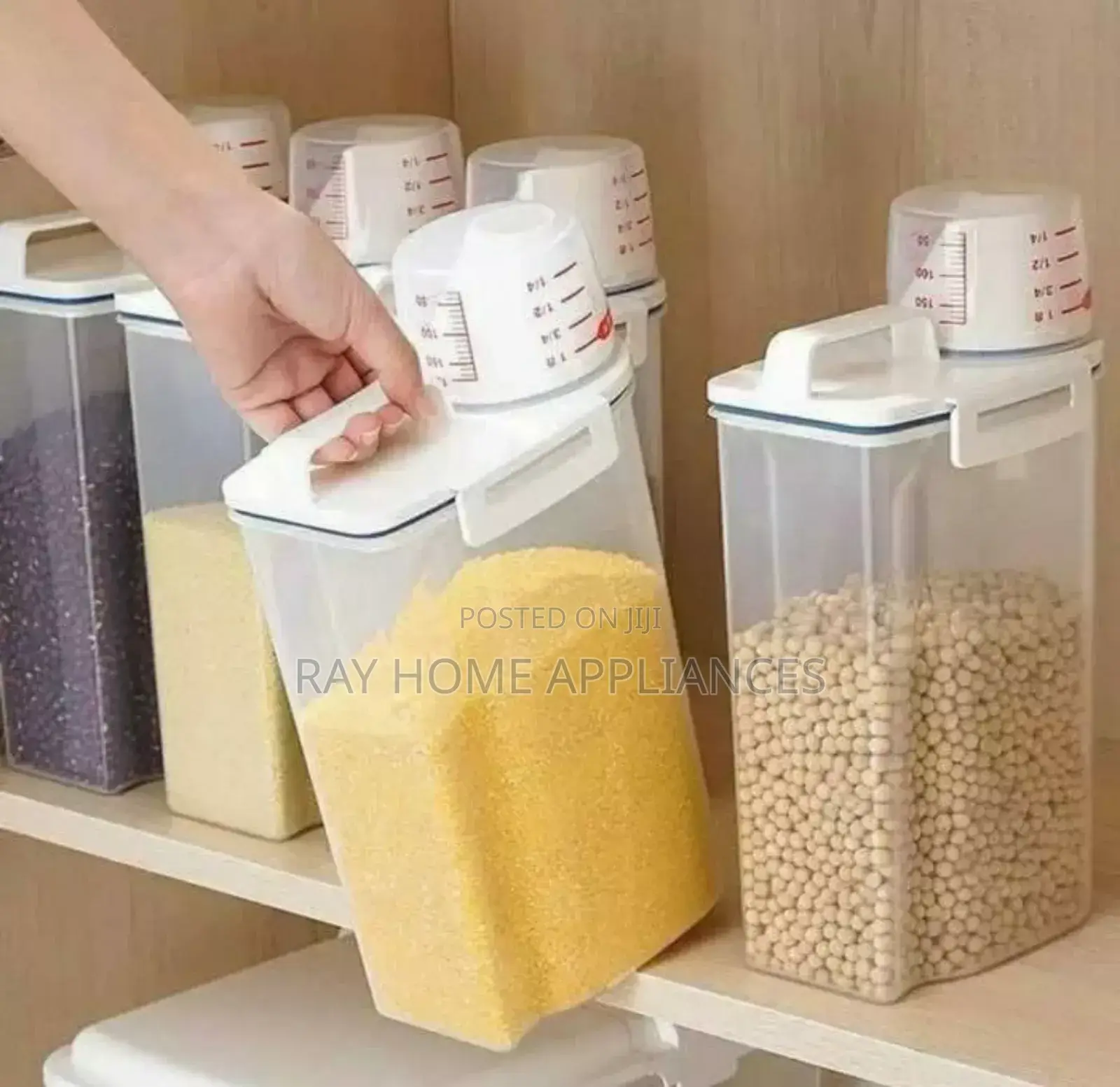 Cereal Storage Container With Measuring Cup and Handle Capacity 2l