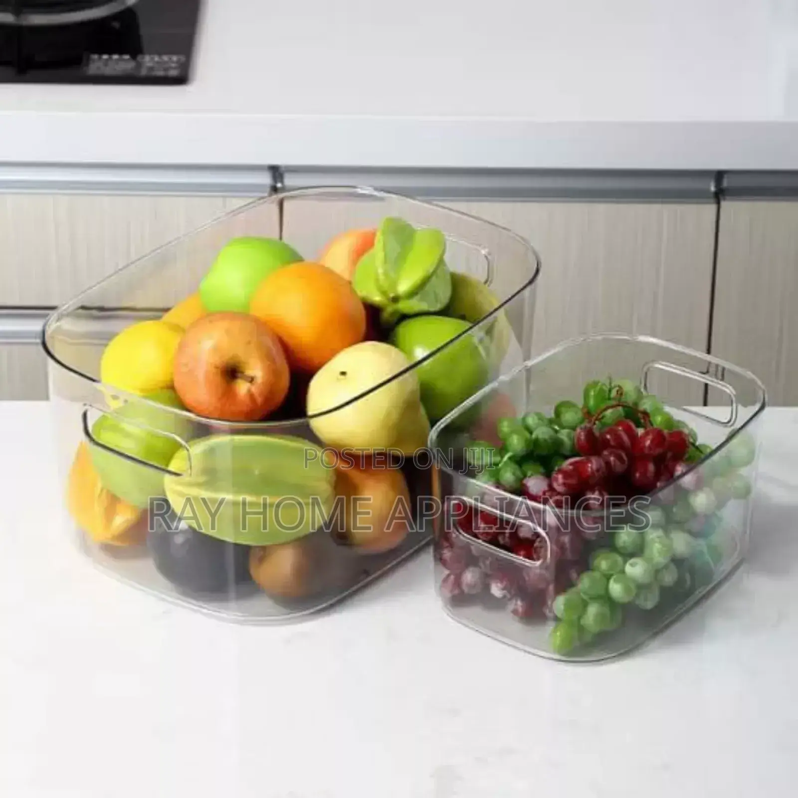 2pcs Acrylic Storage Containers Size: Small 25*15*18,Big 25.5*18*25