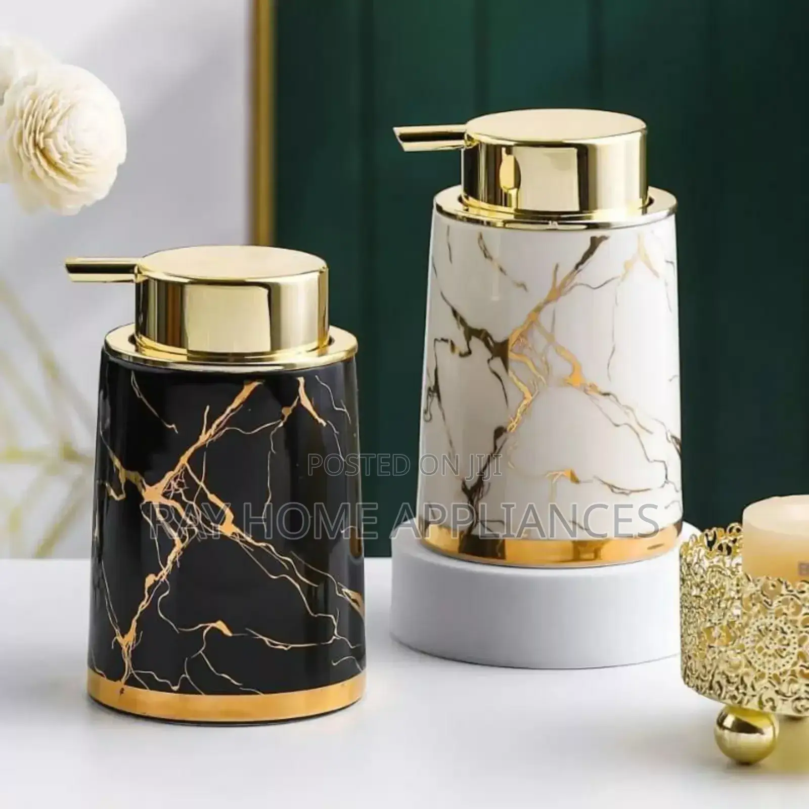 Marble Soap Pump / Dispenser Material Hard Plastic 400ml.