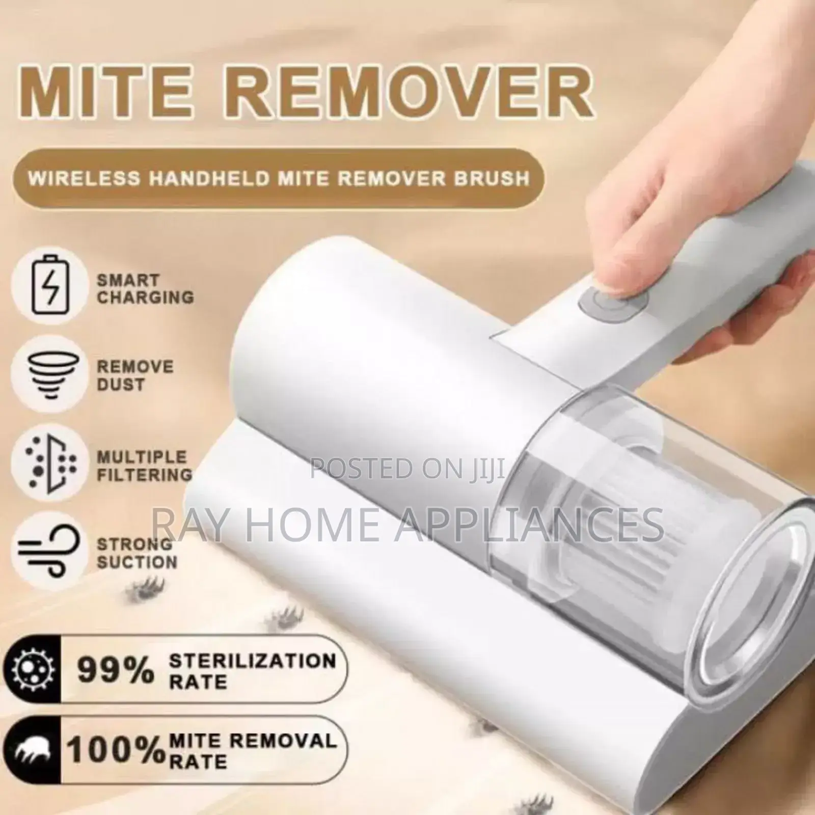 Handheld Vacuum Cleaner 10kpa Uv Cordless Mite Removal Instrument