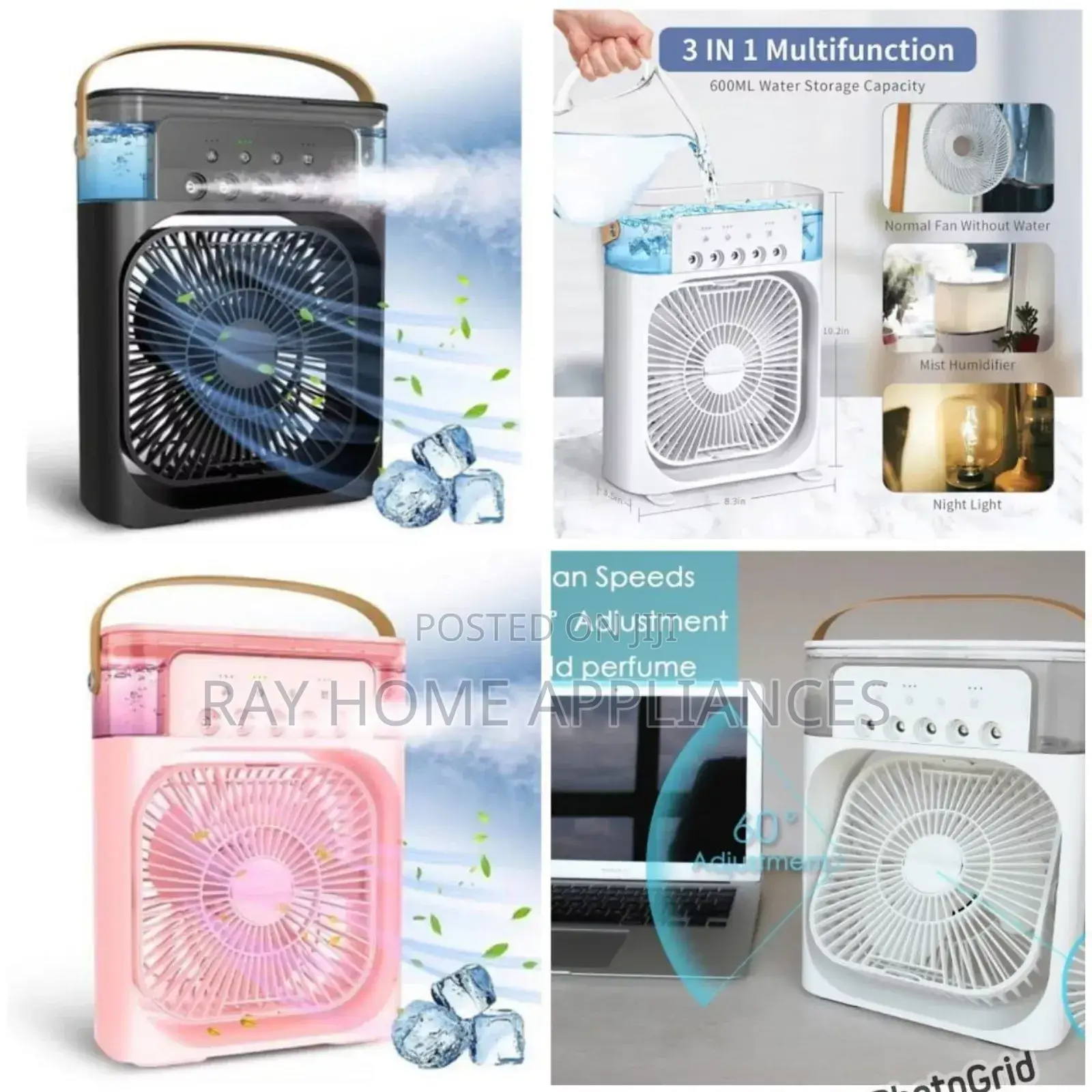 Portable Humidifier Air Cooler Fan 600ml