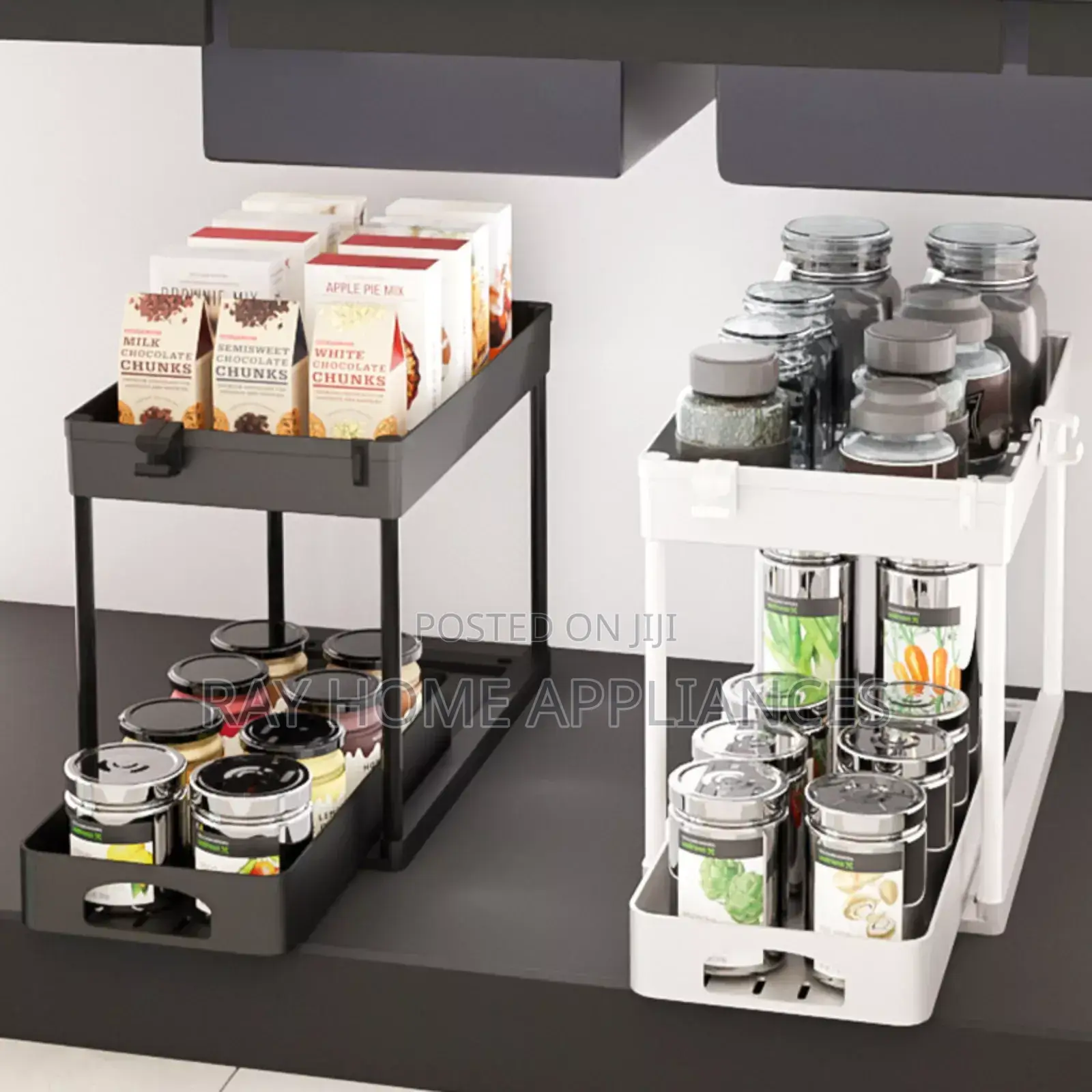2 Tier Multi-Purpose Rack Black White