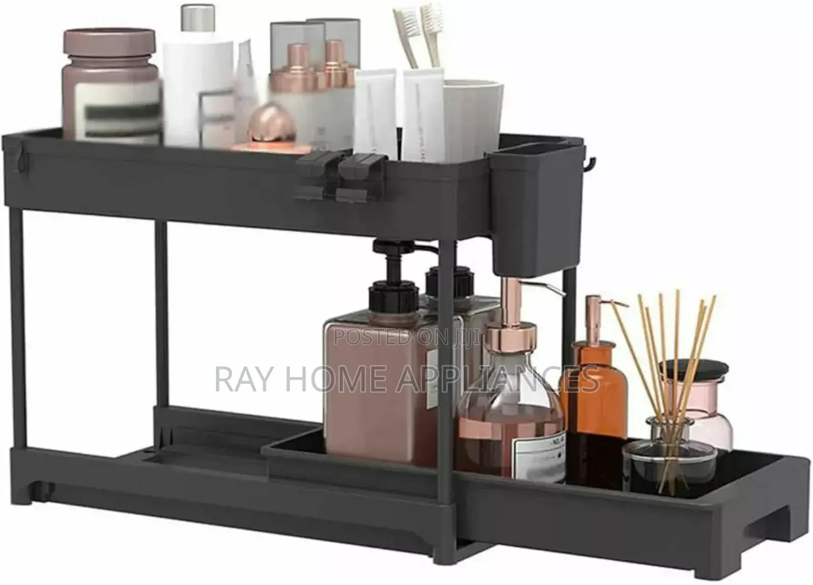 2 Tier Multi-Purpose Rack Black White