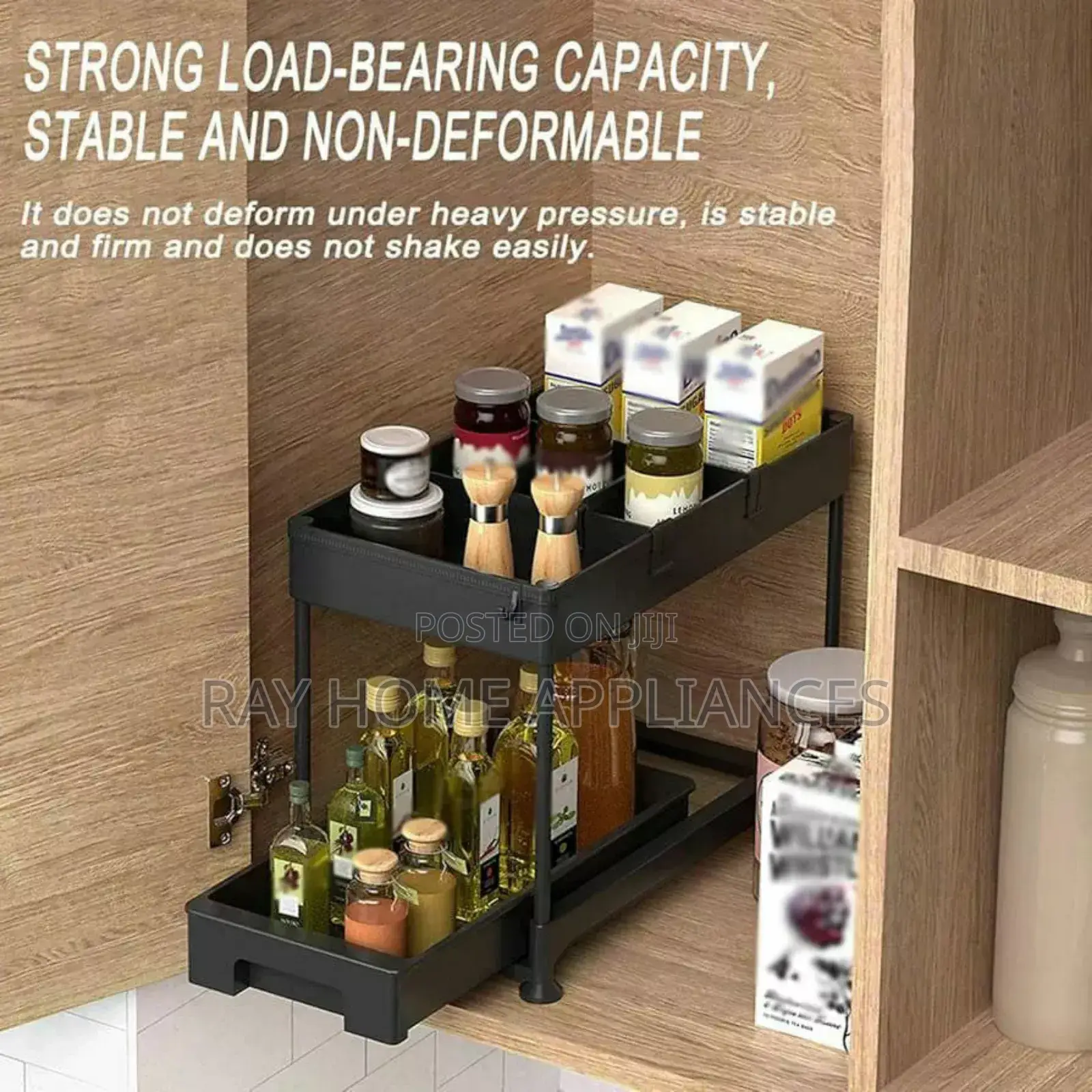 2 Tier Multi-Purpose Rack Black White