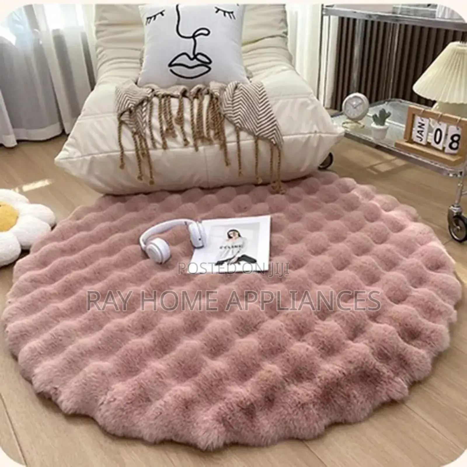 Fluffy Round Plush Rugs Size 60cmultra Soft
