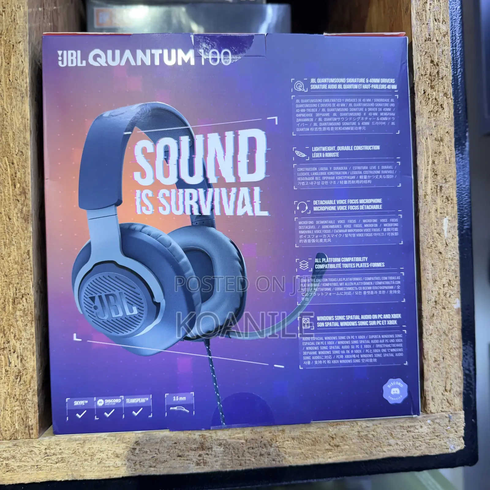 JBL Quantum 100 Wired Gaming Headset