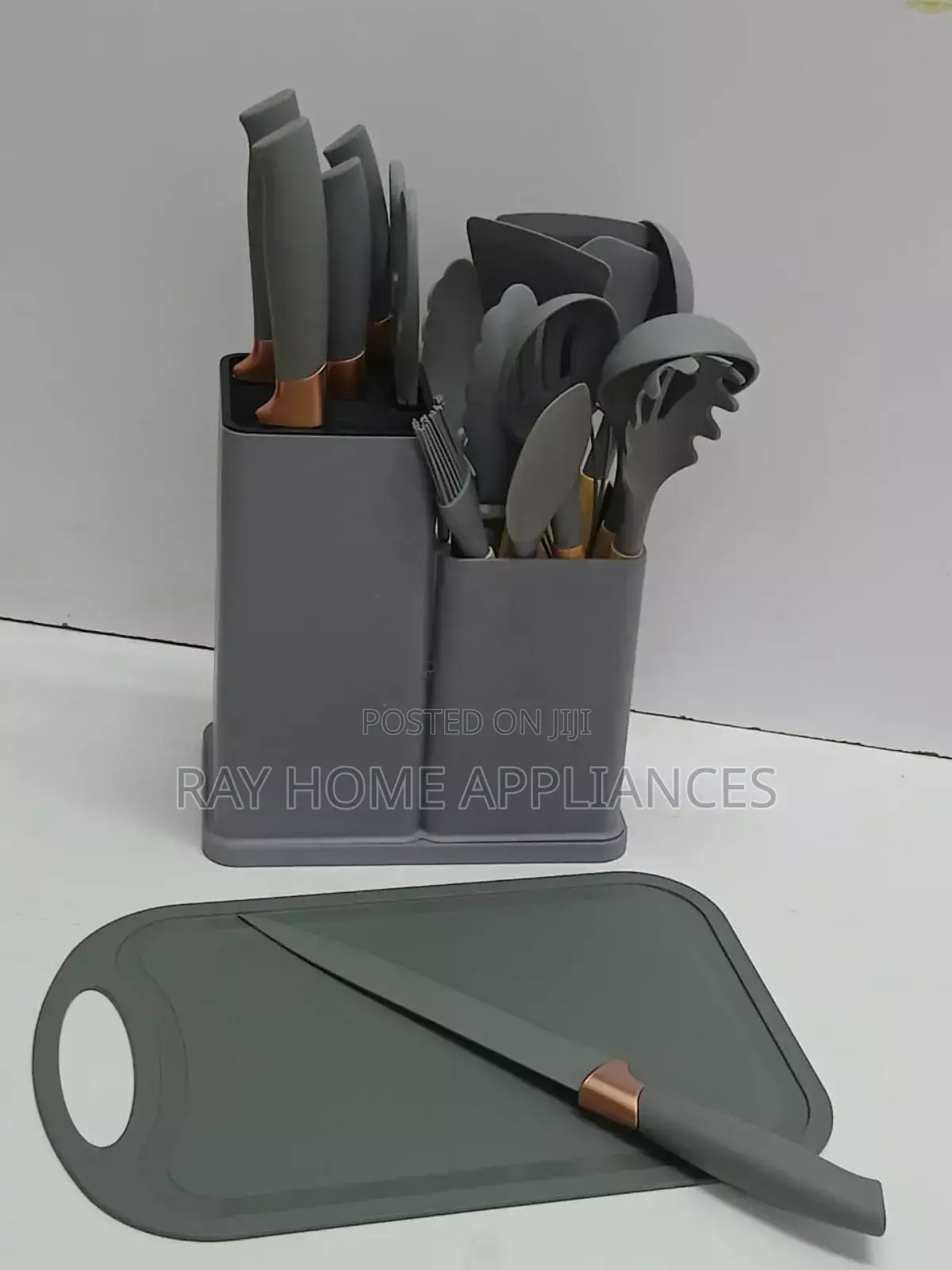 19pieces Heat Resistance Silicone Spoon Set Grey Green