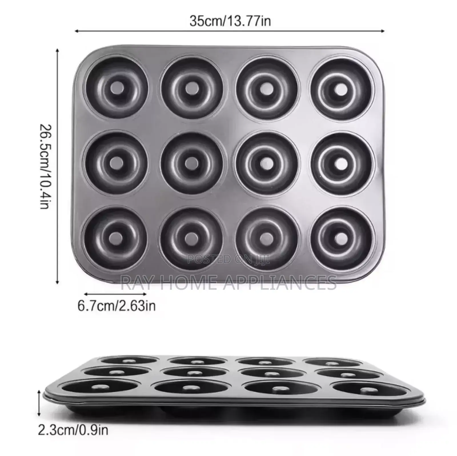 Doughnut Cupcake Tray Black Colour Metallic 12 Hole
