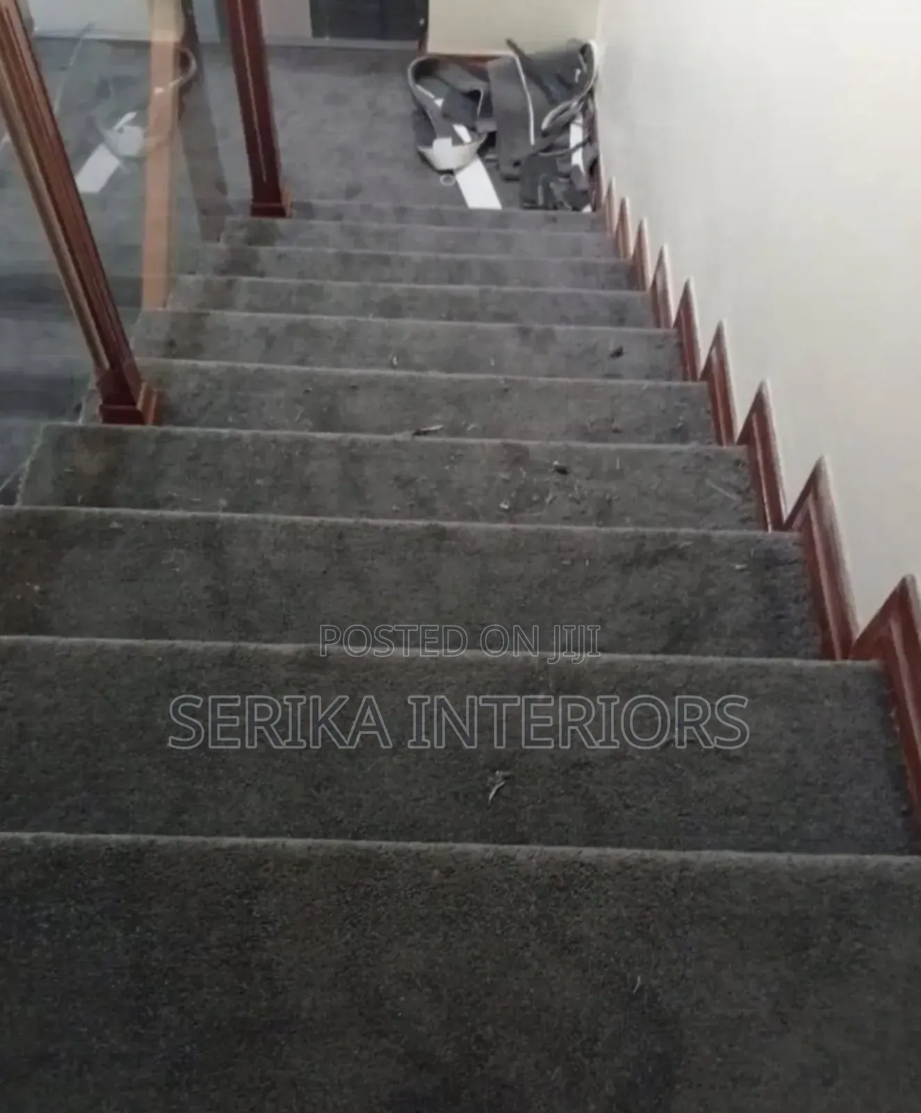 Grey Staircase Carpets Wall to Wall Carpet Environmental Friendly