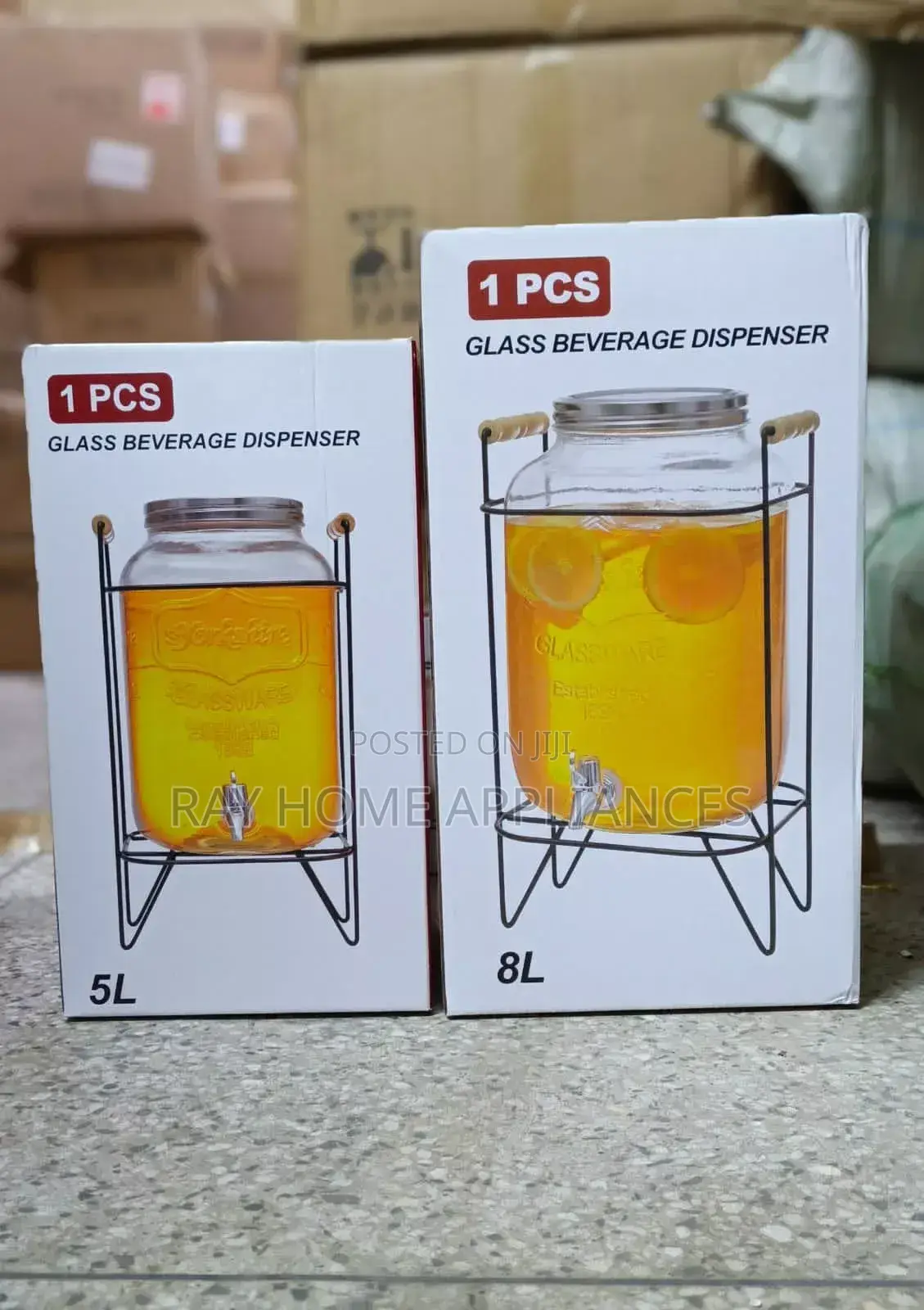 Glass Juice Dispensers 5litres 
Dispenser With Metallic Stand
