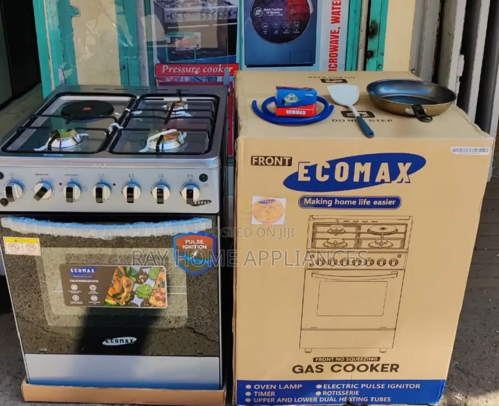 50cm*55cm Ecomax Standing Cooker 3gas+1electric Plate