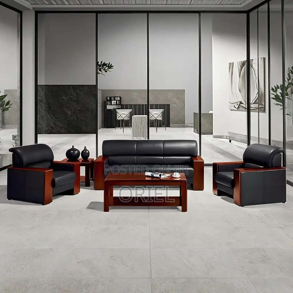 Office Sofa; 5-Seater Leather Office Sofa