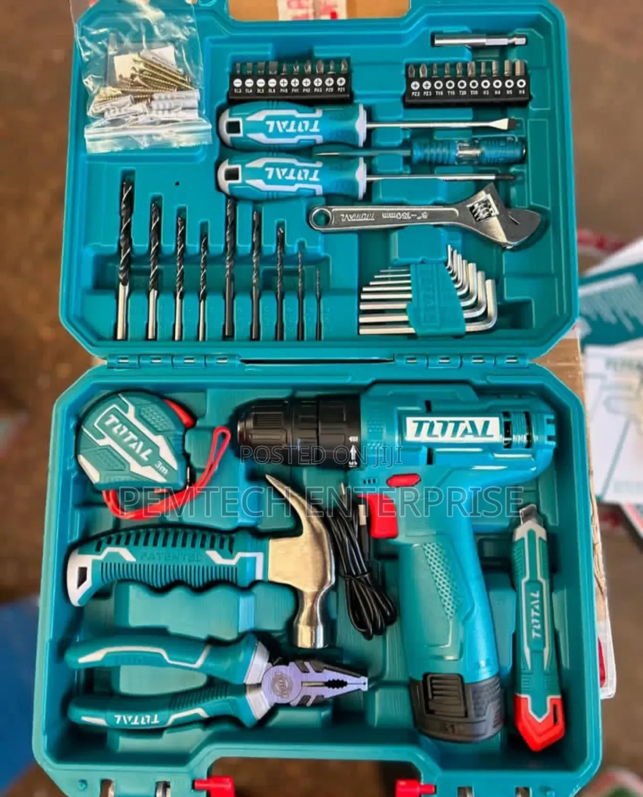 Total Thkthp10892 89 PCS Tools Set Featuring a 12v Cordless Drill.