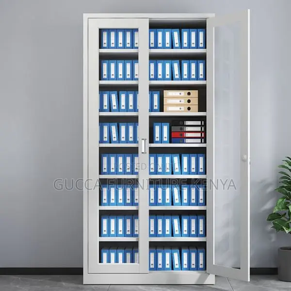 2-door Full Glass Office Storage Cabinet