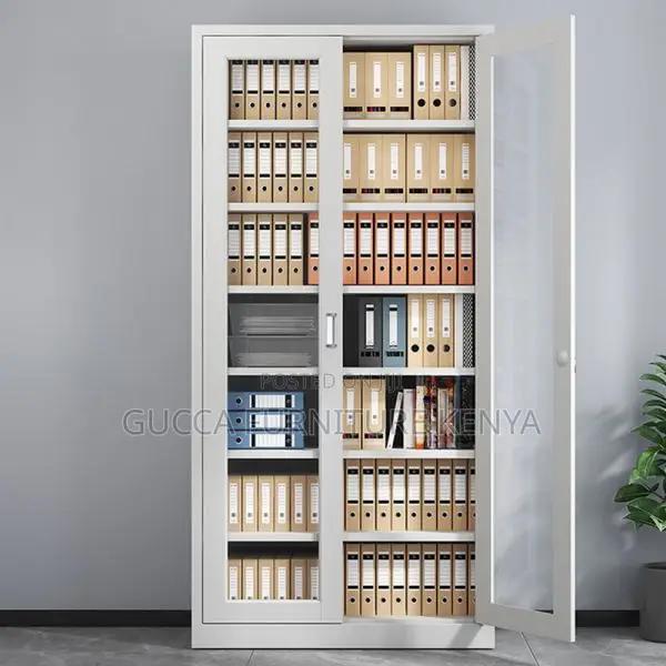 2-door Full Glass Office Storage Cabinet