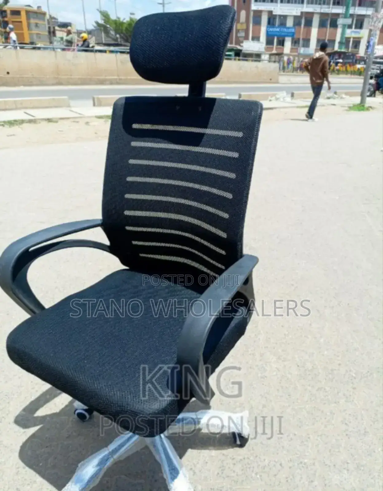 Leathal Black -Office Chair With Headrest