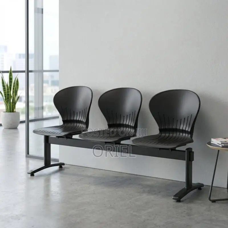 Office Waiting Bench : 3-Link Plastic Waiting Bench