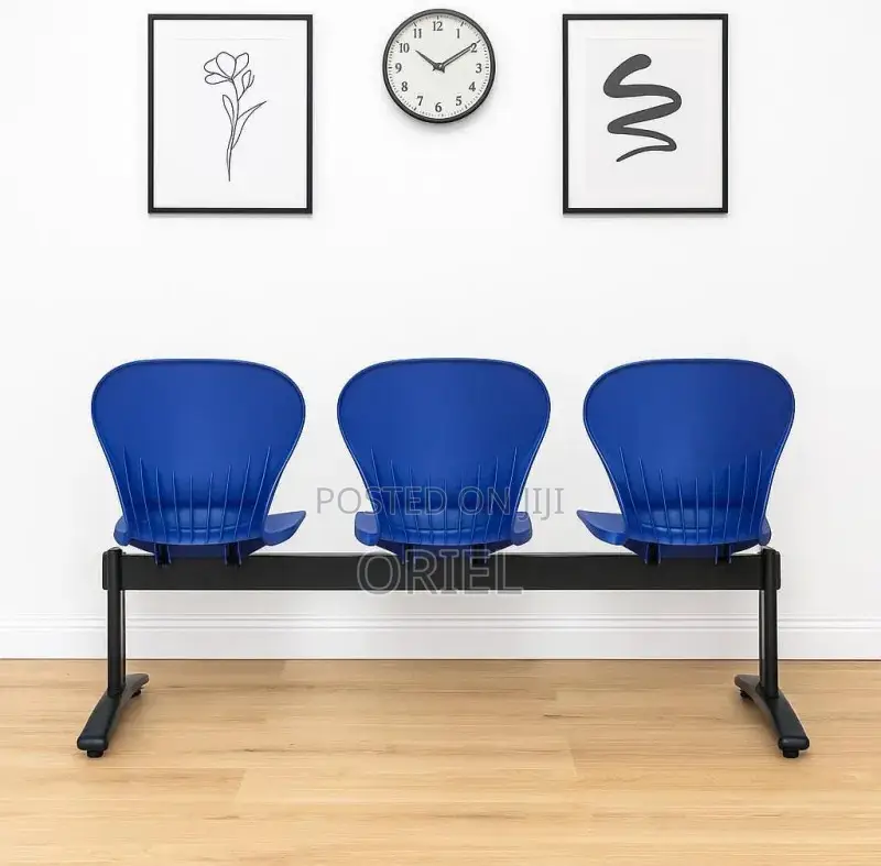 Office Waiting Bench : 3-Link Plastic Waiting Bench