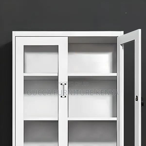 2-door Half Glass Office Cabinet With Safe