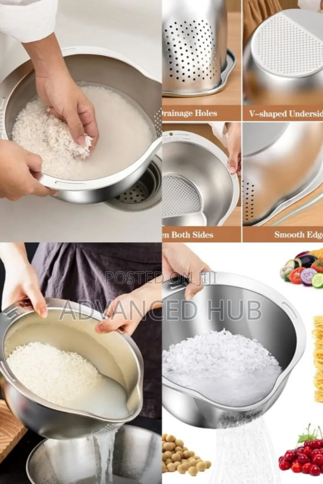 Heavy Duty Stainless Steel Rice Washer Strainer/Colander