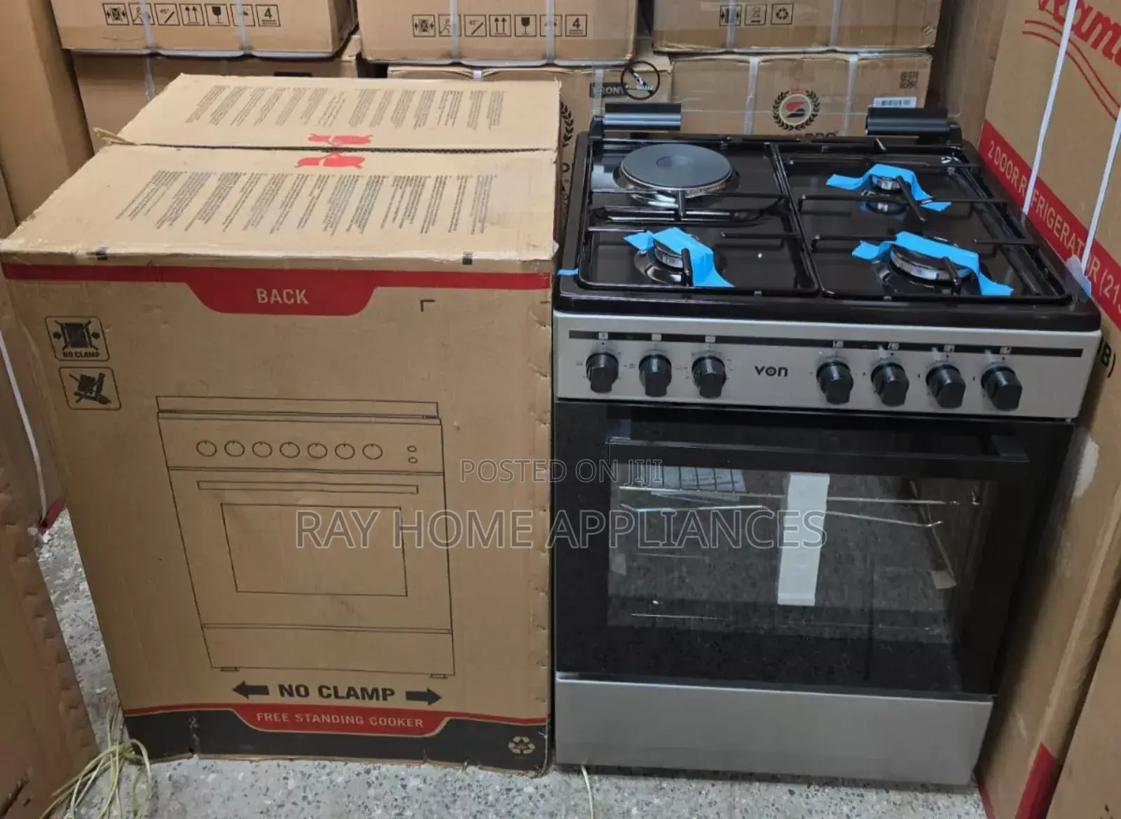 60cm*60cm Von Cooker 3 Gas + 1 Electric Standing Cooker