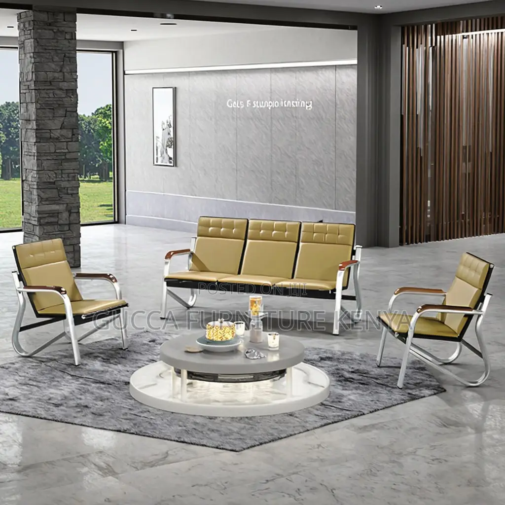5-seater Brown Executive Reception Sofa Set