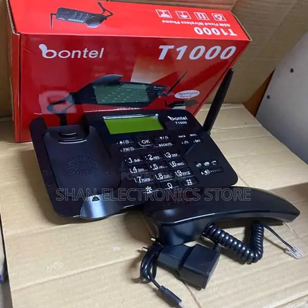 (Dual Sim) - Black Style -Bontel T1000 GSM Fixed Wireless Landline