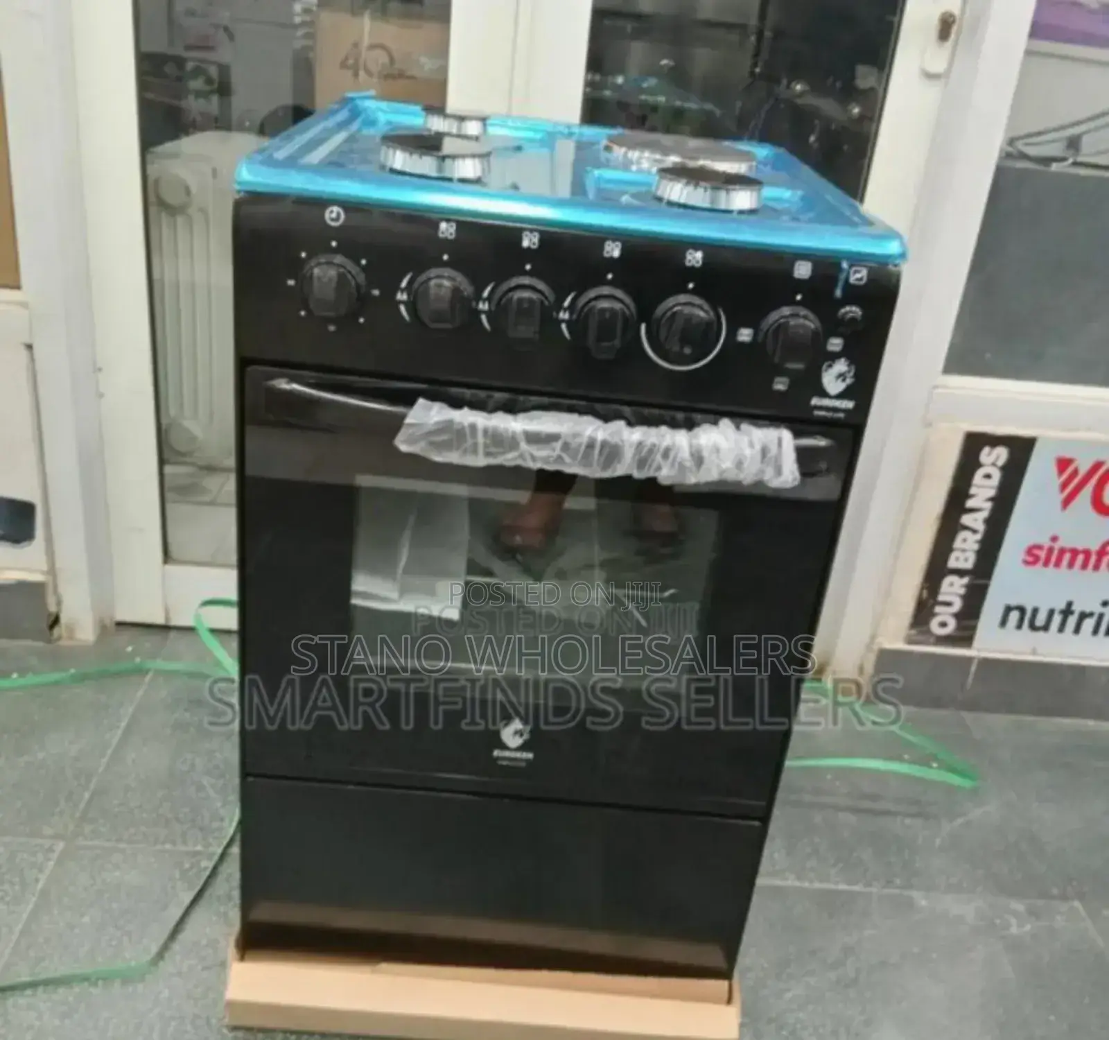 Colour Black Euroken 3+1 Gas Cooker✓