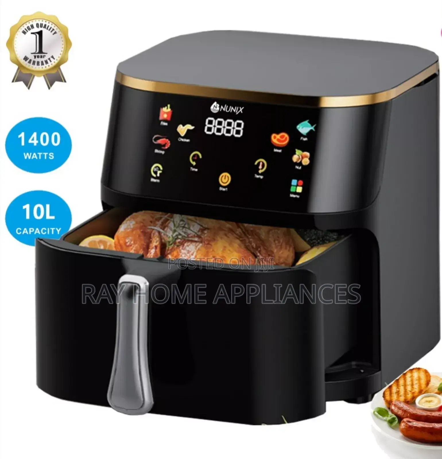 10 Litres Nunix Airfryer 1400w