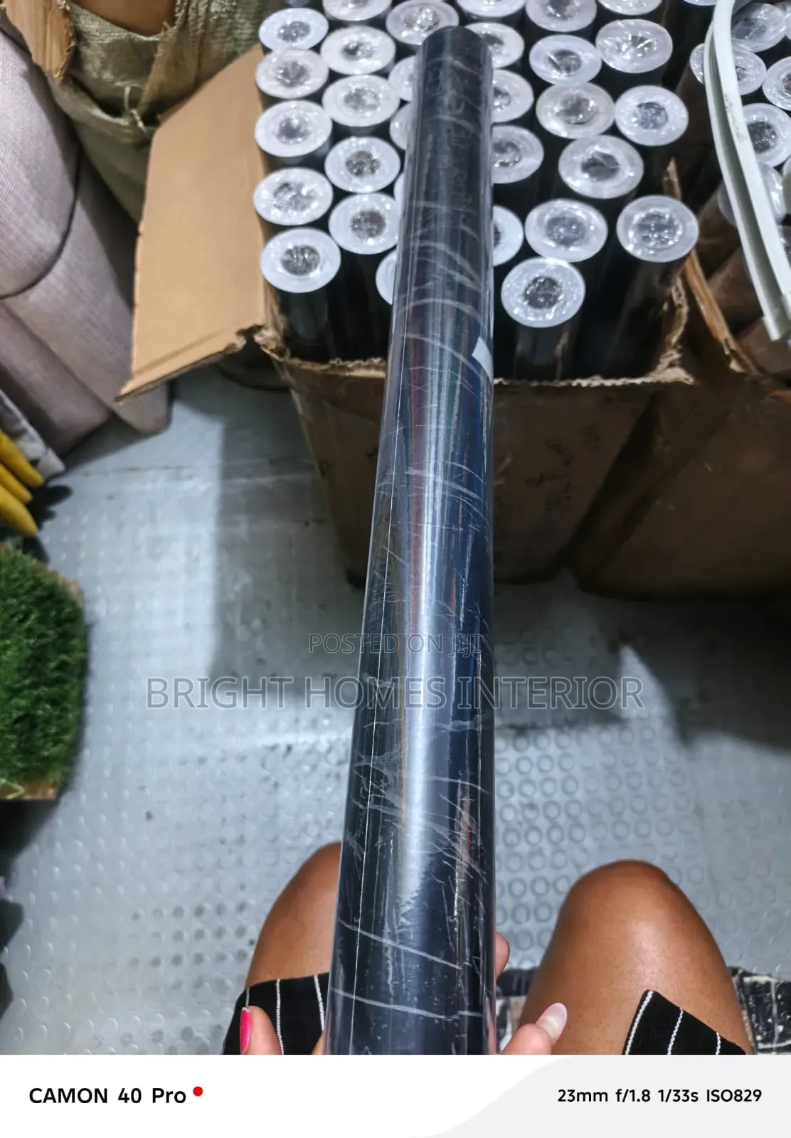 Black Marble Glossy Contact Paper