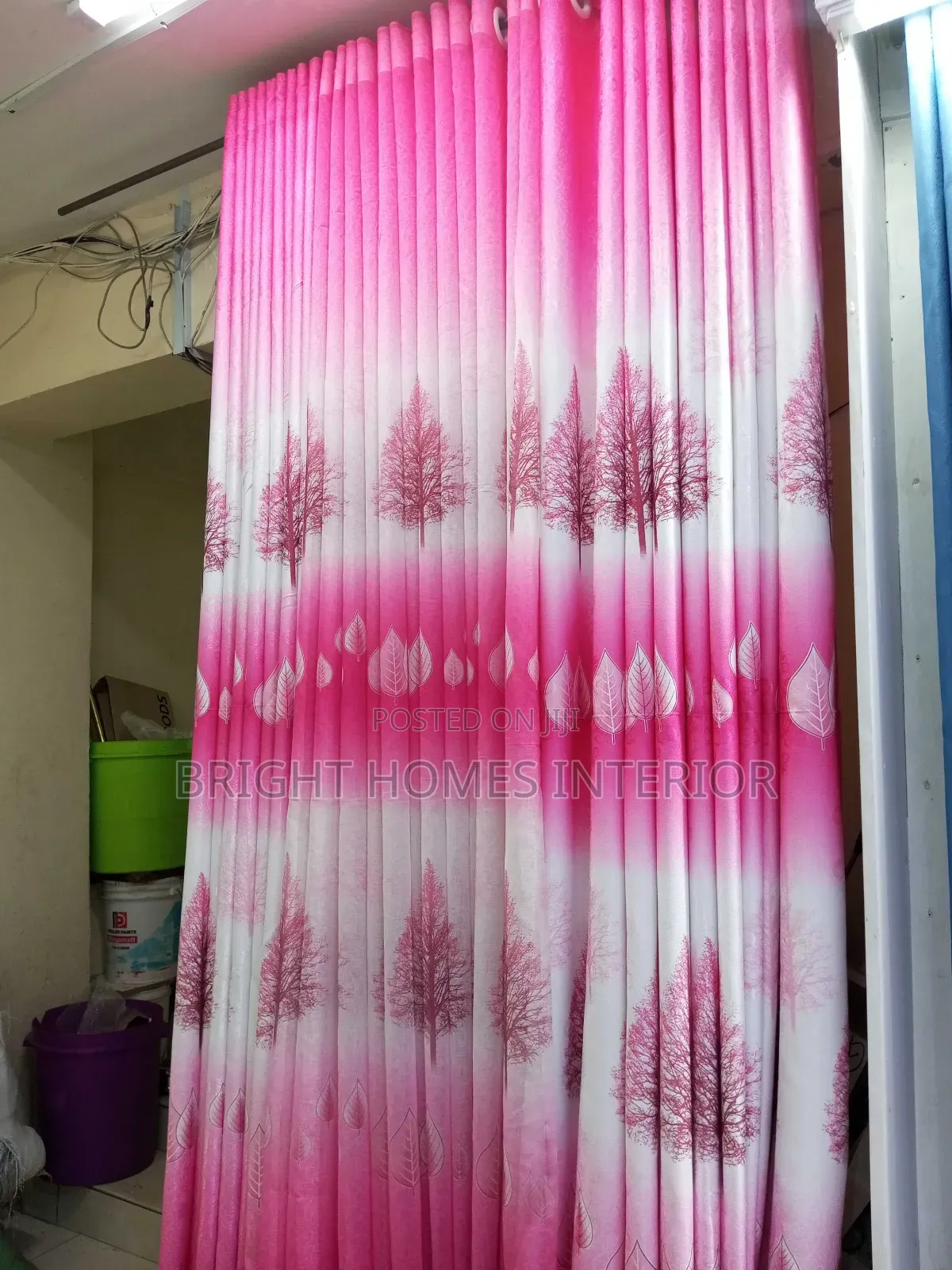 Floral Pink Curtain Available