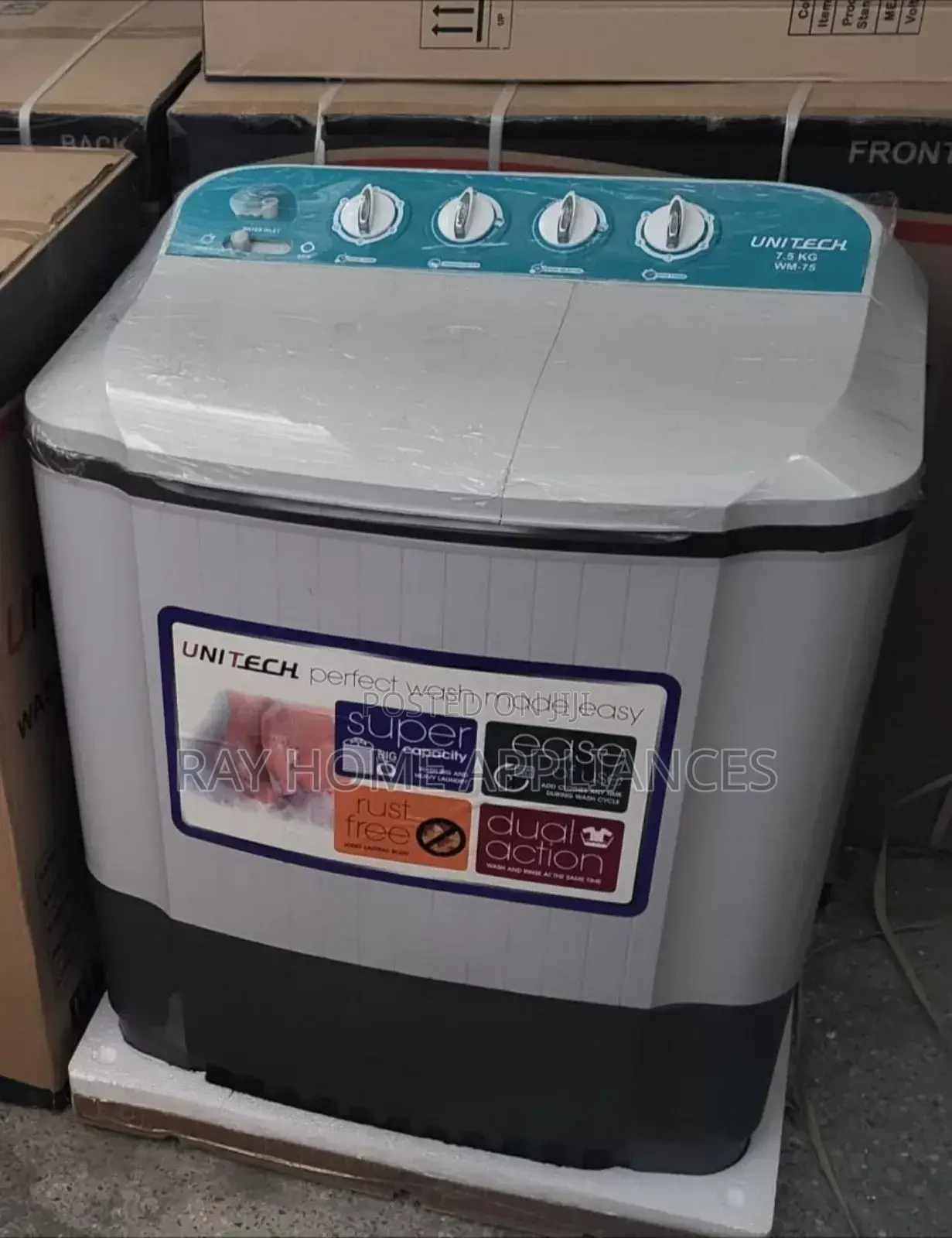 Unitech 7.5kgs Twin Tub Top Load Semi Automatic Washing Machines