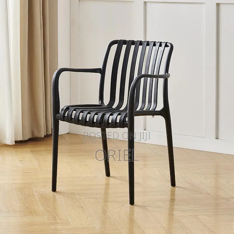 Outdoor Chair : Stackable Striped Outdoor Plastic Dining Chair